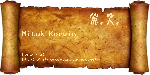 Mituk Korvin névjegykártya